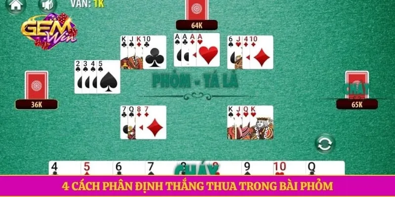 Phỏm GEMWIN Với Cách Chơi Đơn Giản, Đa Dạng Thưởng Lớn 4 cách phân định thắng thua trong bài Phỏm