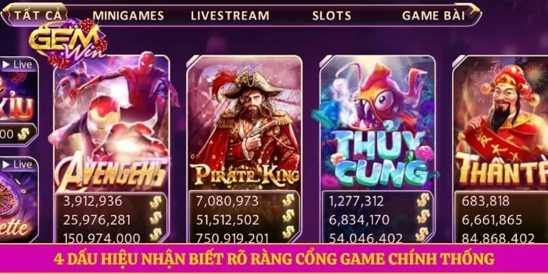 Phân Biệt Thật Giả GEMWIN - Cách Nhận Biết Chính Xác 4 dấu hiệu nhận biết rõ ràng cổng game chính thống