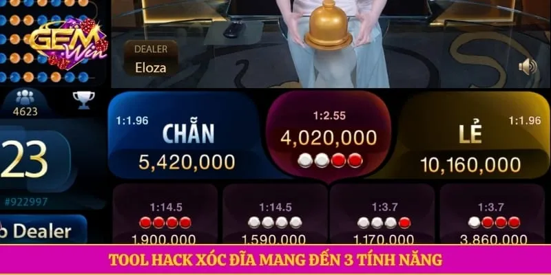 Tool Hack Xóc Đĩa - Thông Tin Cần Biết Trước Khi Sử Dụng Tool hack Xóc Đĩa mang đến 3 tính năng